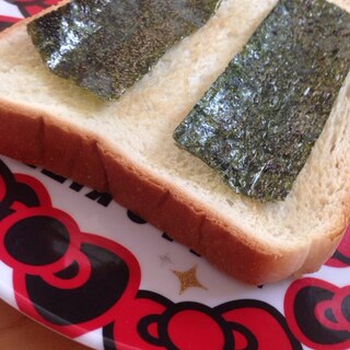 食パンで(*^^*)味付け海苔の和風トースト☆